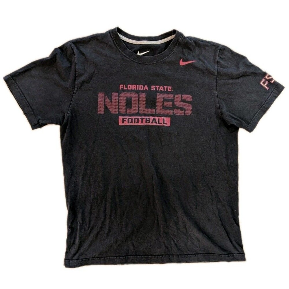 Nike Florida State Seminoles Noles Football T Shirt Mens Large Black